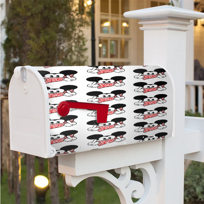 Mickey Mouse Obey Pattern Magnetic Mailbox Cover 18" X 21" Outdoor Decor