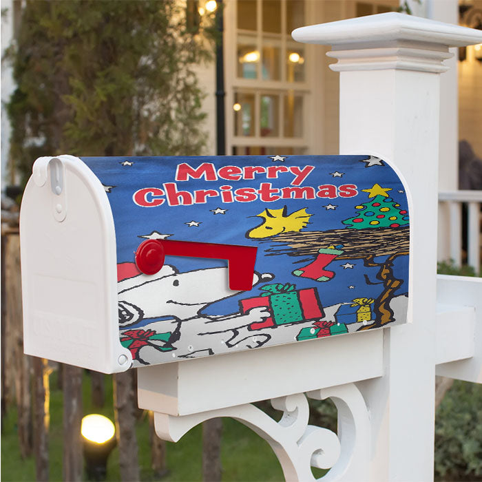 Peanuts Snoopy And Woodstock Christmas 2 Magnetic Mailbox Cover 18" X 21" Outdoor Decor