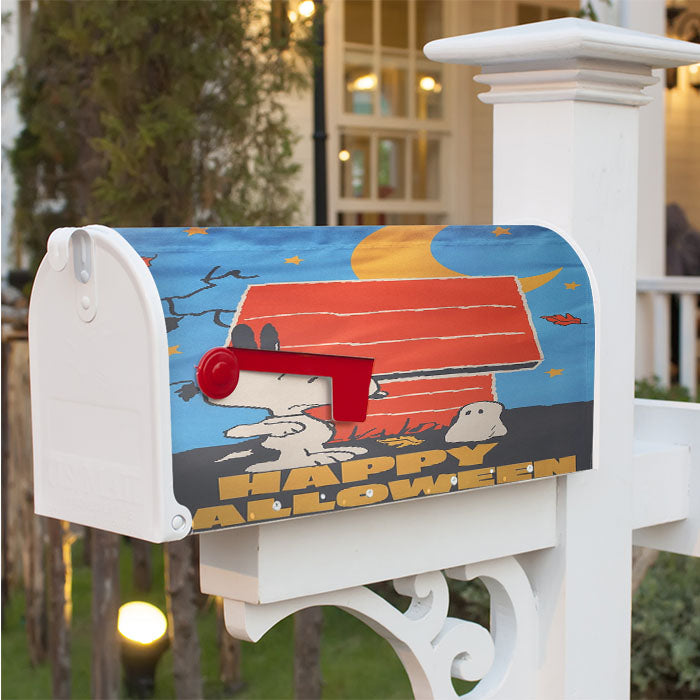 Peanuts Snoopy Ghost Happy Halloween Magnetic Mailbox Cover 18" X 21" Outdoor Decor