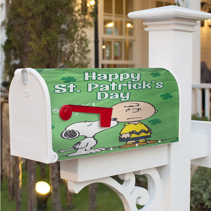 Snoopy And Charlie Brown St Magnetic Mailbox Cover 18" X 21" Outdoor Decor
