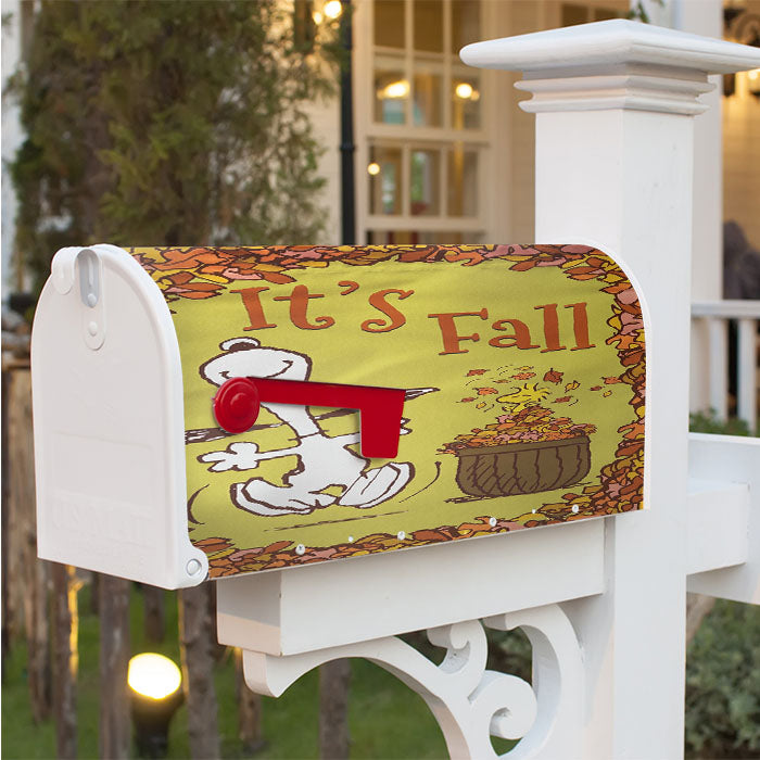 Snoopy And Woodstock Fall Magnetic Mailbox Cover 18" X 21" Outdoor Decor
