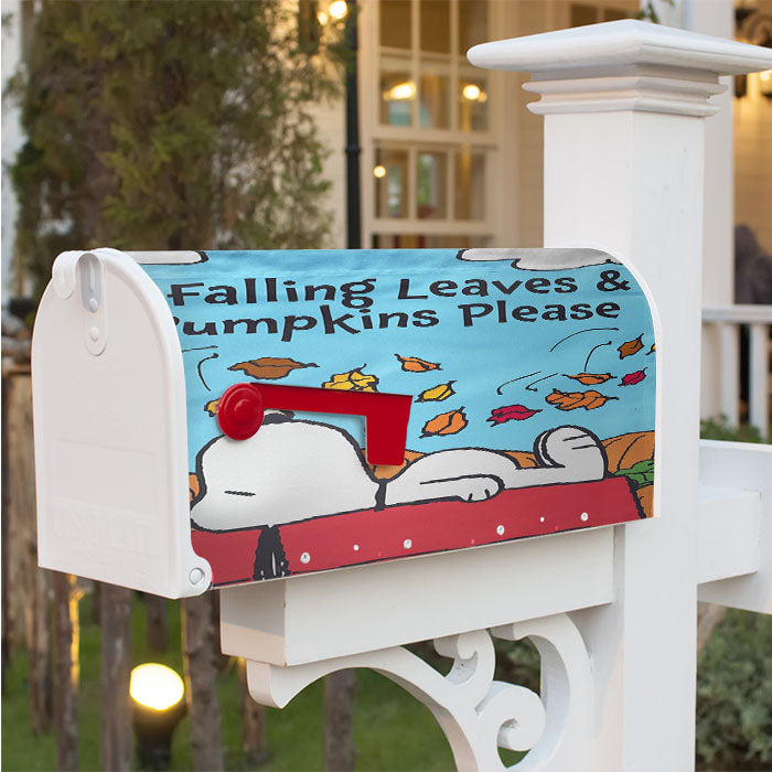 Snoopy Falling Leaves Magnetic Mailbox Cover 18" X 21" Outdoor Decor