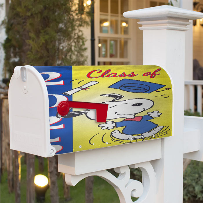 Snoopy Graduation Magnetic Mailbox Cover 18" X 21" Outdoor Decor