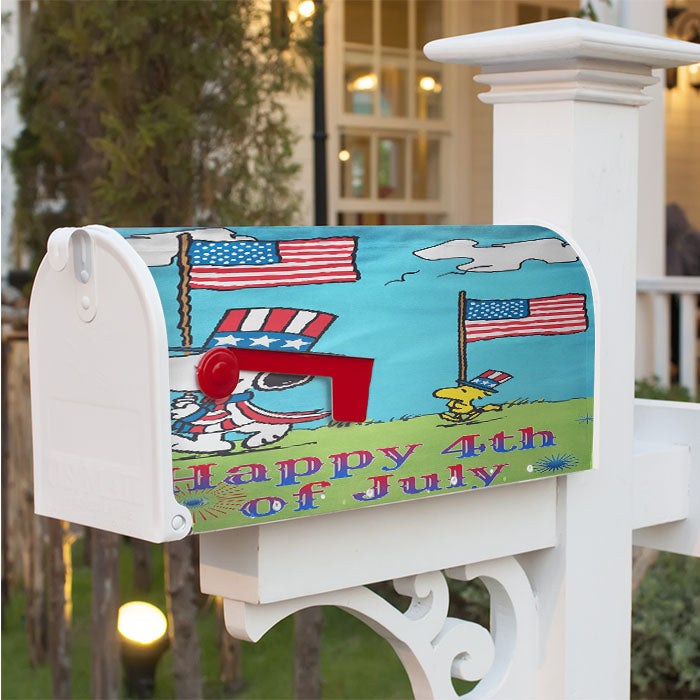 Snoopy Patriotic July 4Th Magnetic Mailbox Cover 18" X 21" Outdoor Decor