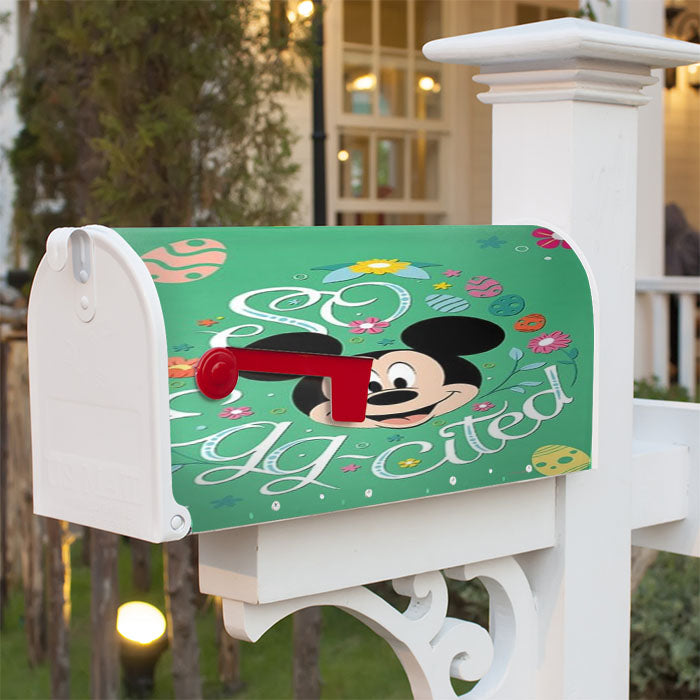 So Egg-Cited Easter Mickey Mouse Magnetic Mailbox Cover 18" X 21" Outdoor Decor