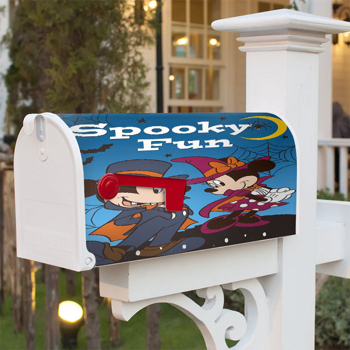 Spooky Fun Mickey & Minnie Magnetic Mailbox Cover 18" X 21" Outdoor Decor