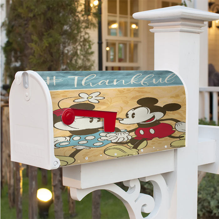 Thanksgiving Mickey & Minnie Autumn Magnetic Mailbox Cover 18" X 21" Outdoor Decor