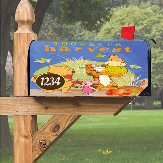 100 Acre Harvest Pooh Magnetic Mailbox Cover 18" X 21" Outdoor Decor