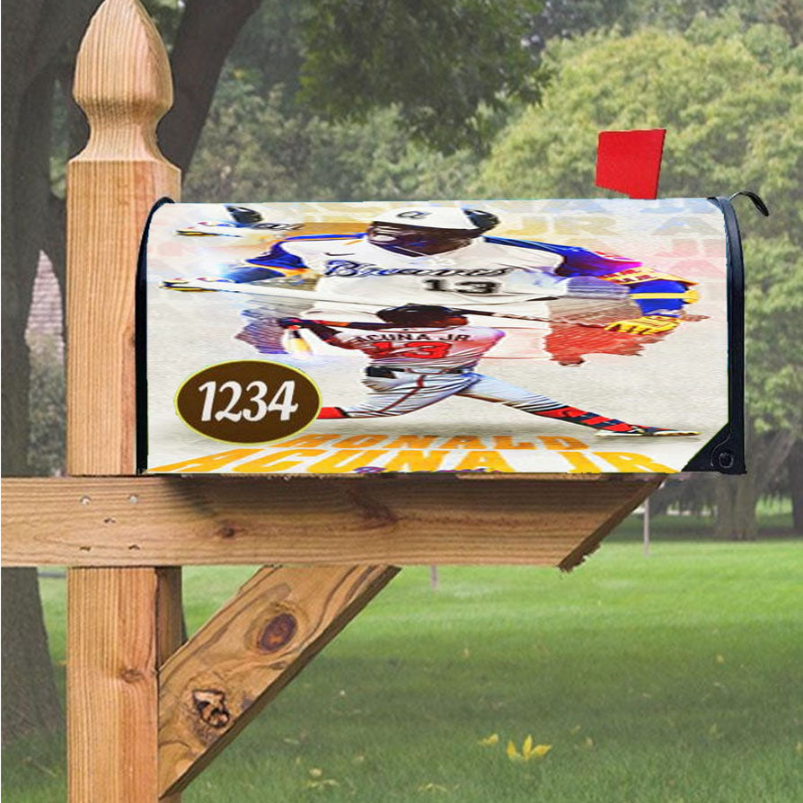 Acuna Jr Atlanta Braves Nba Magnetic Mailbox Cover 18" X 21" Outdoor Decor