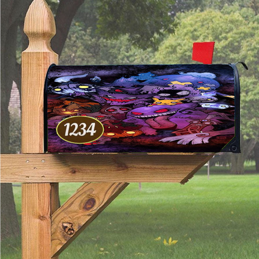 All Character Pokemon Zombie Halloween Cosplay Magnetic Mailbox Cover 18" X 21" Outdoor Decor