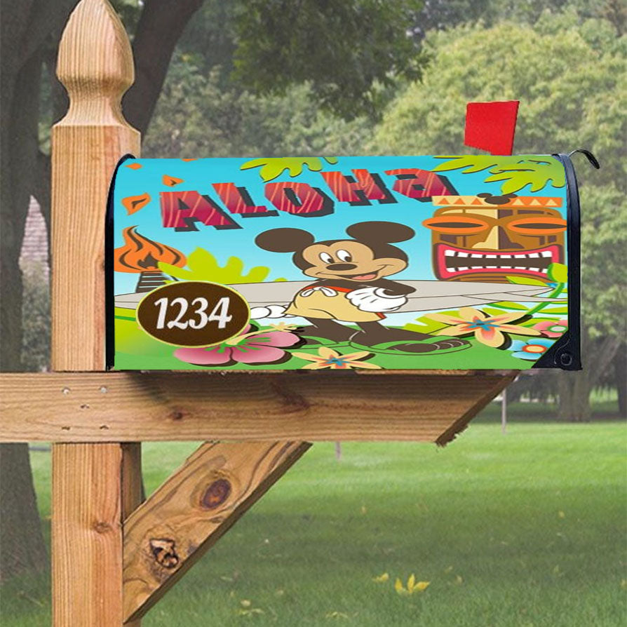 Aloha Tiki Mickey Magnetic Mailbox Cover 18" X 21" Outdoor Decor