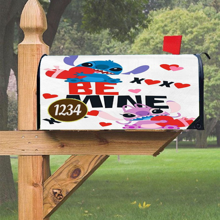 Be Mine Stitch & Angel Magnetic Mailbox Cover 18" X 21" Outdoor Decor