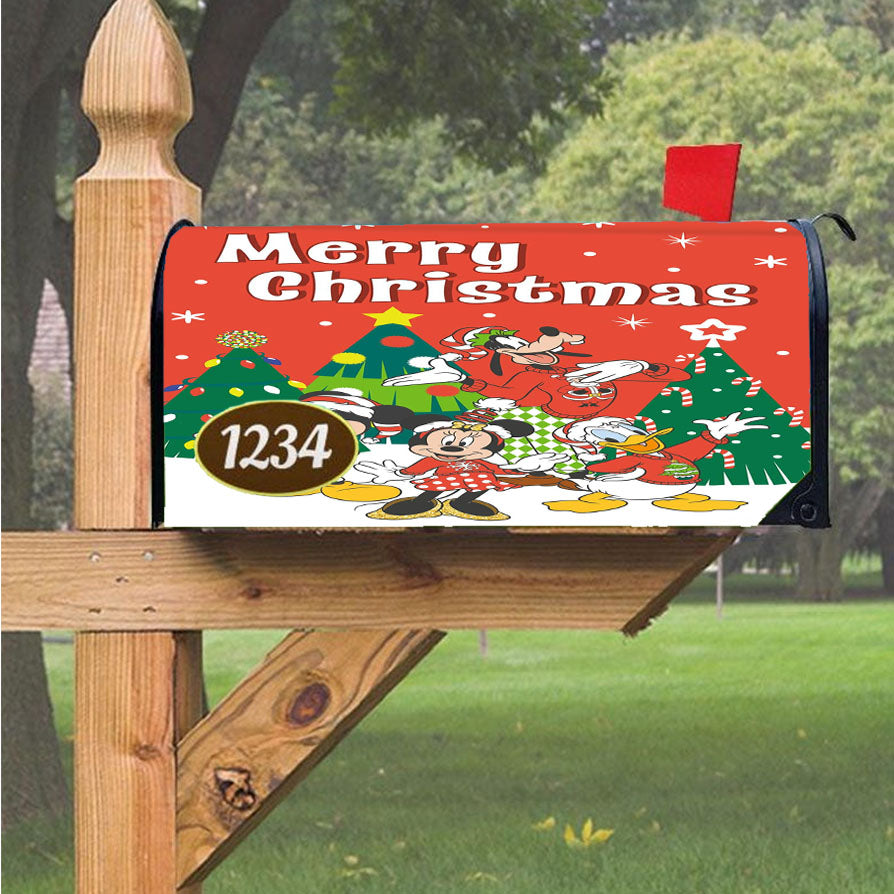 Celebrate Christmas With Mickey & Friends Magnetic Mailbox Cover 18" X 21" Outdoor Decor