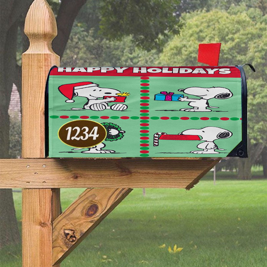 Christmas Scenes Peanuts Holiday Magnetic Mailbox Cover 18" X 21" Outdoor Decor