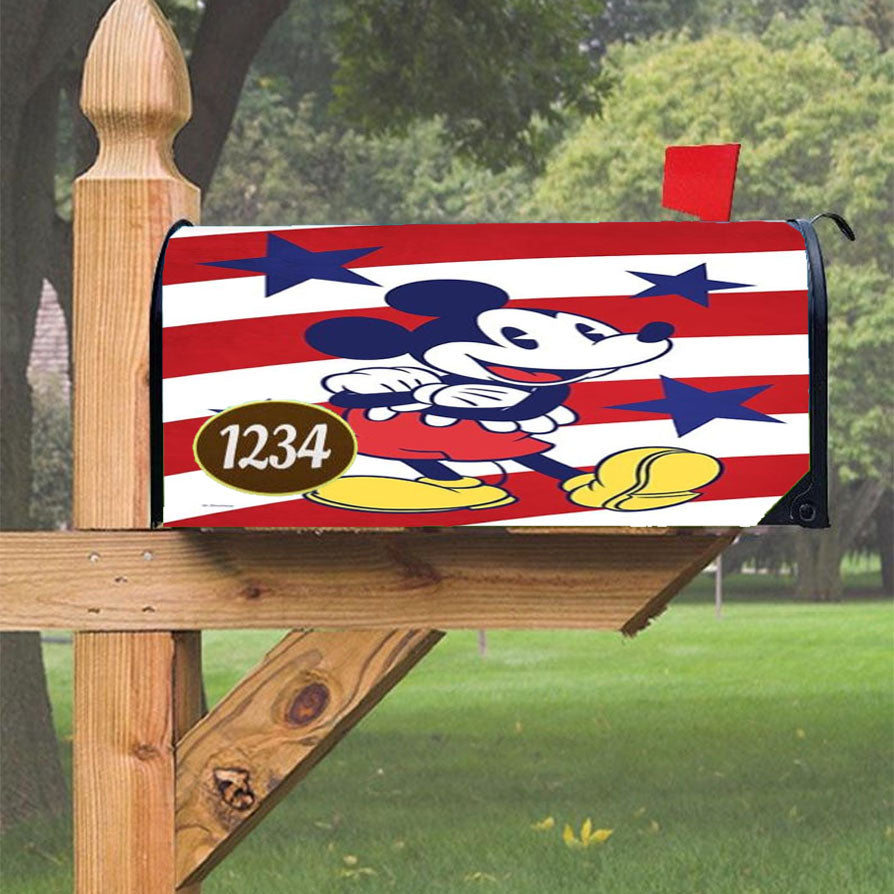 Disney Mickey Mouse Stars And Stripes Magnetic Mailbox Cover 18" X 21" Outdoor Decor