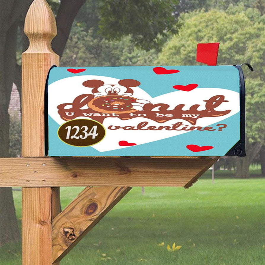 Donut Valentine Mickey Magnetic Mailbox Cover 18" X 21" Outdoor Decor