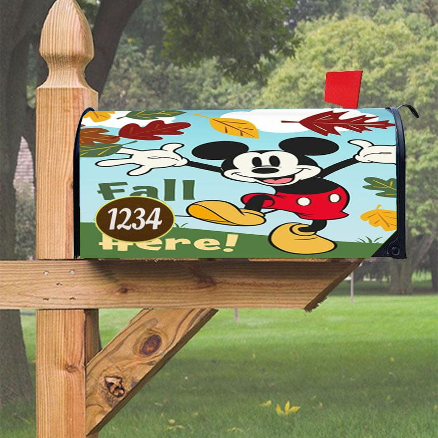 Fall Is Here Mickey Magnetic Mailbox Cover 18" X 21" Outdoor Decor