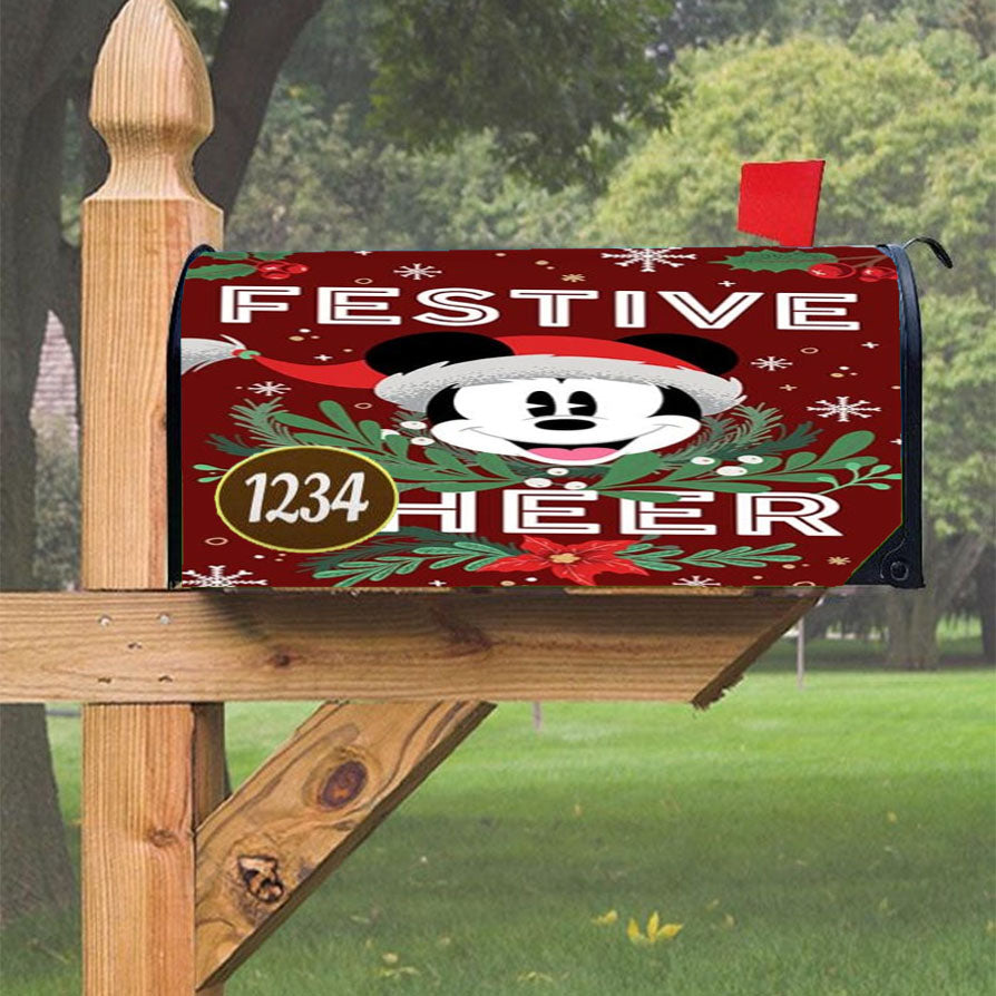 Festive Cheer Mickey Magnetic Mailbox Cover 18" X 21" Outdoor Decor