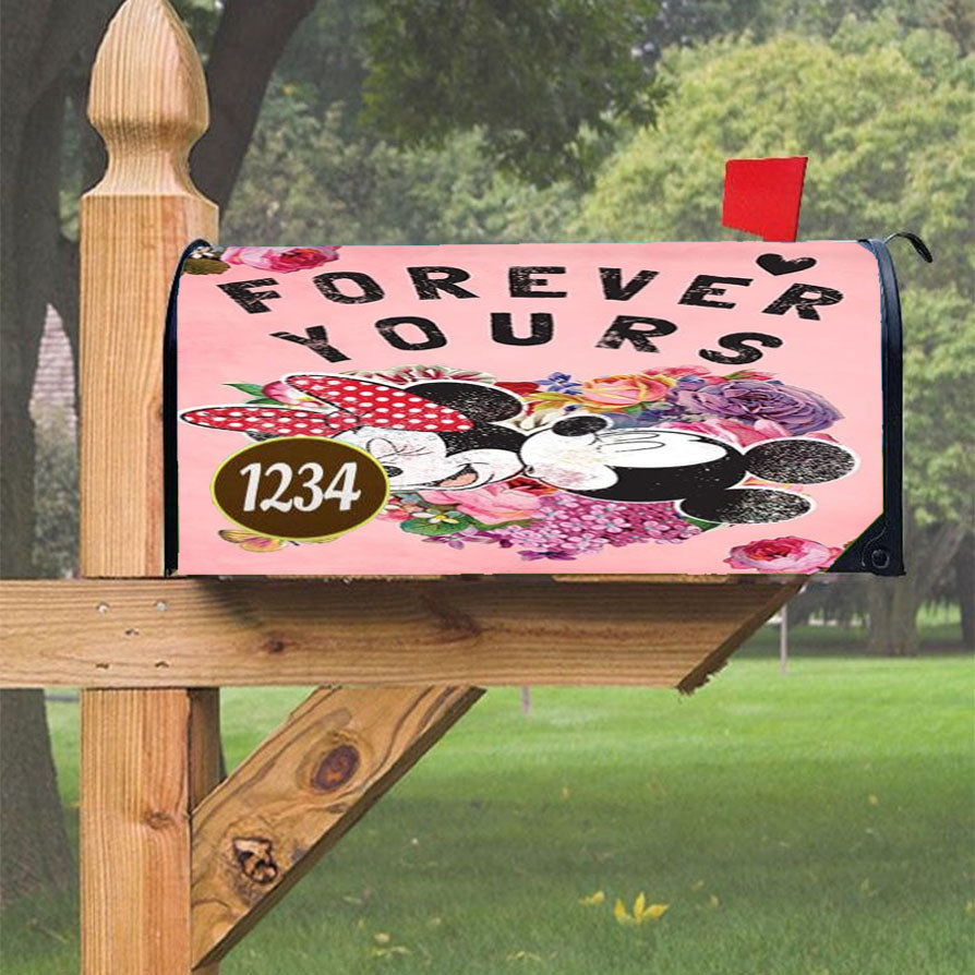 Forever Yours Mickey & Minnie Magnetic Mailbox Cover 18" X 21" Outdoor Decor
