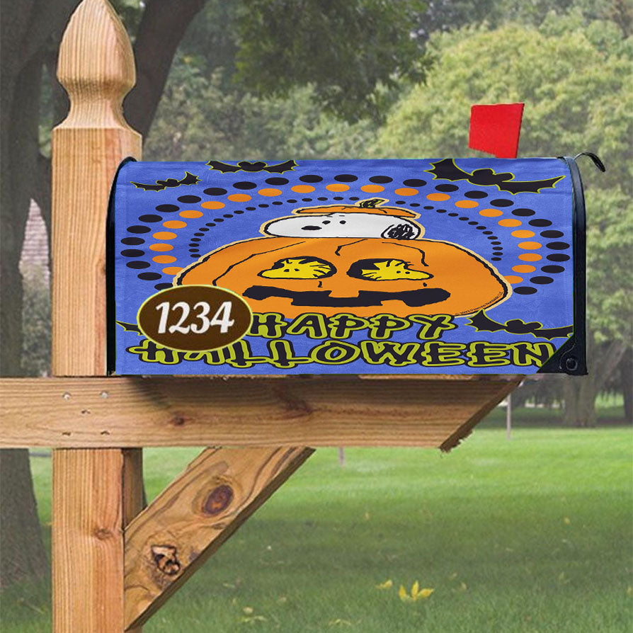 Halloween Snoopy Jack O'Lantern Magnetic Mailbox Cover 18" X 21" Outdoor Decor
