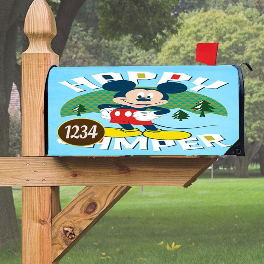 Happy Camper Mickey Magnetic Mailbox Cover 18" X 21" Outdoor Decor
