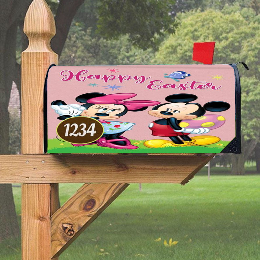 Happy Easter Mickey & Minnie Magnetic Mailbox Cover 18" X 21" Outdoor Decor