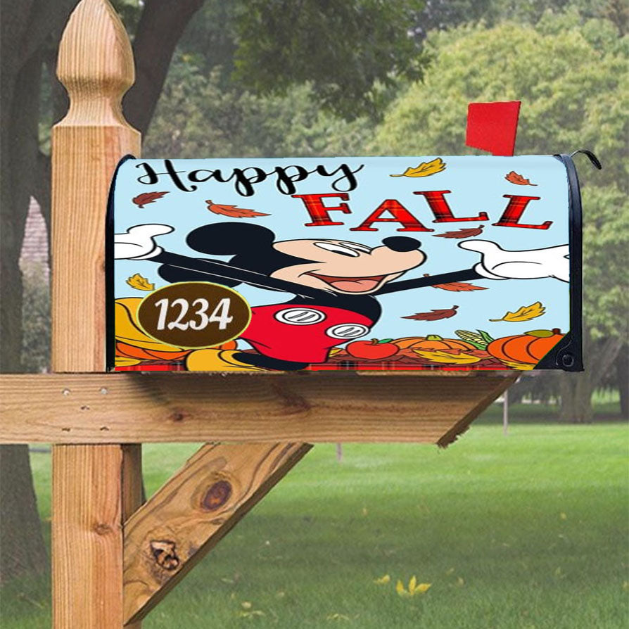 Happy Fall Mickey Magnetic Mailbox Cover 18" X 21" Outdoor Decor