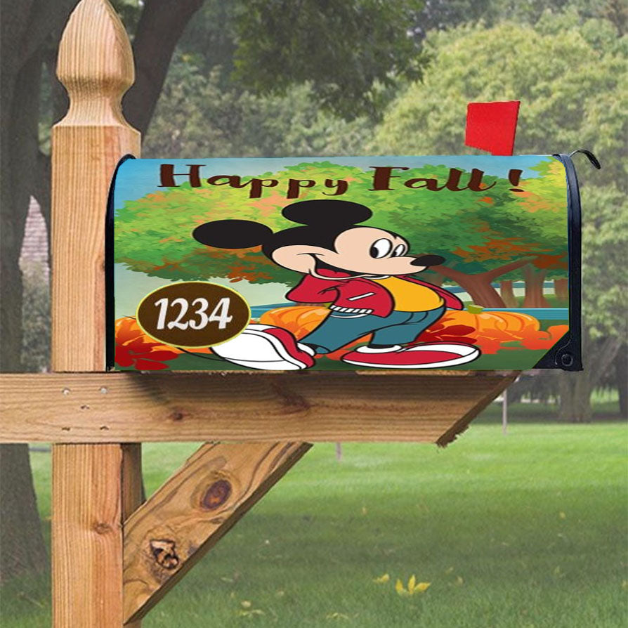 Happy Fall Pumpkin Patch Mickey Magnetic Mailbox Cover 18" X 21" Outdoor Decor