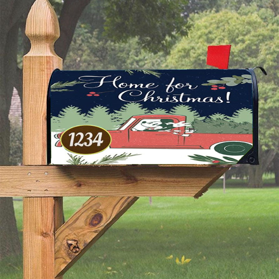 Home For Christmas Mickey Magnetic Mailbox Cover 18" X 21" Outdoor Decor