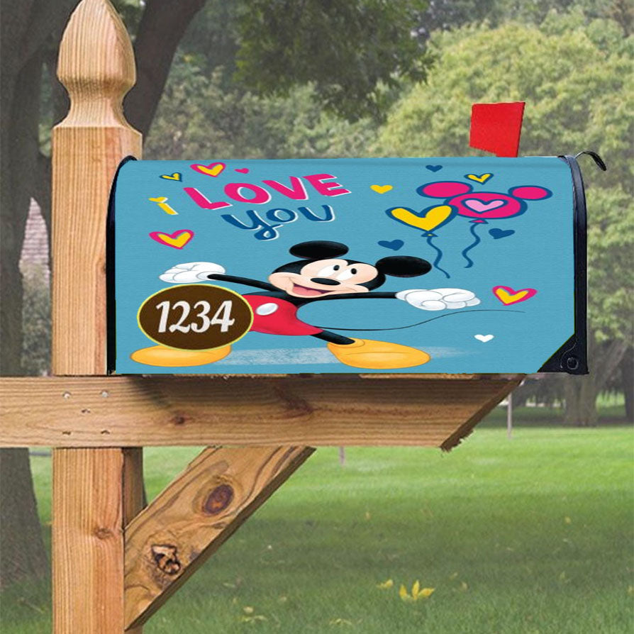I Love You Mickey Magnetic Mailbox Cover 18" X 21" Outdoor Decor