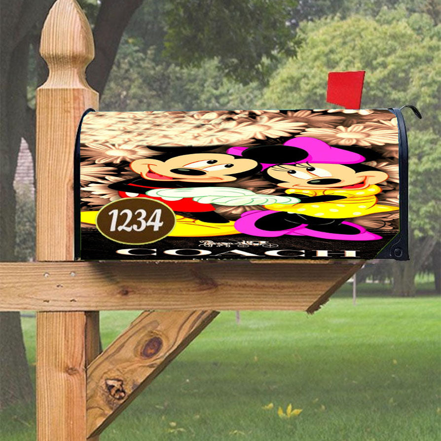 Mickey And Minnie Mouse Coach Cool Magnetic Mailbox Cover 18" X 21" Outdoor Decor