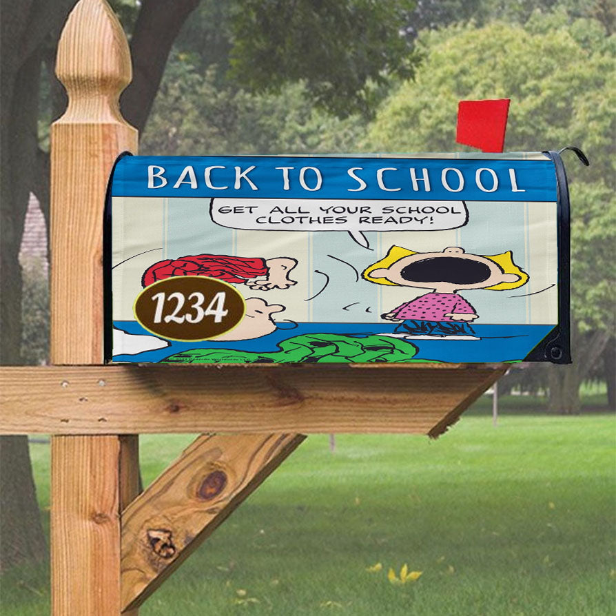 Peanuts Back To School Charlie Brown Magnetic Mailbox Cover 18" X 21" Outdoor Decor