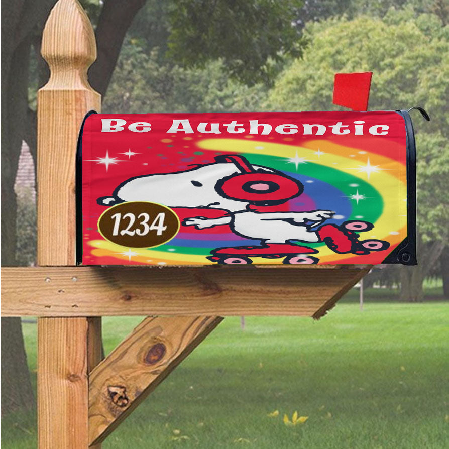 Peanuts Be Authentic Snoopy Roller-Skate Magnetic Mailbox Cover 18" X 21" Outdoor Decor
