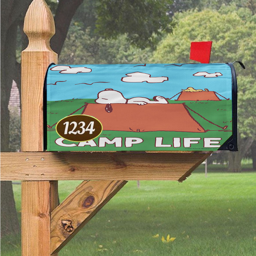 Peanuts Camp Life Snoopy Magnetic Mailbox Cover 18" X 21" Outdoor Decor