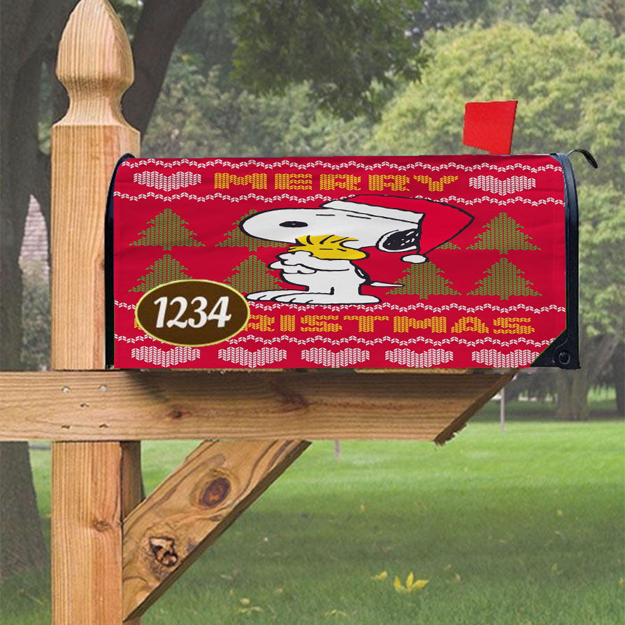 Peanuts Christmas Snoopy Magnetic Mailbox Cover 18" X 21" Outdoor Decor