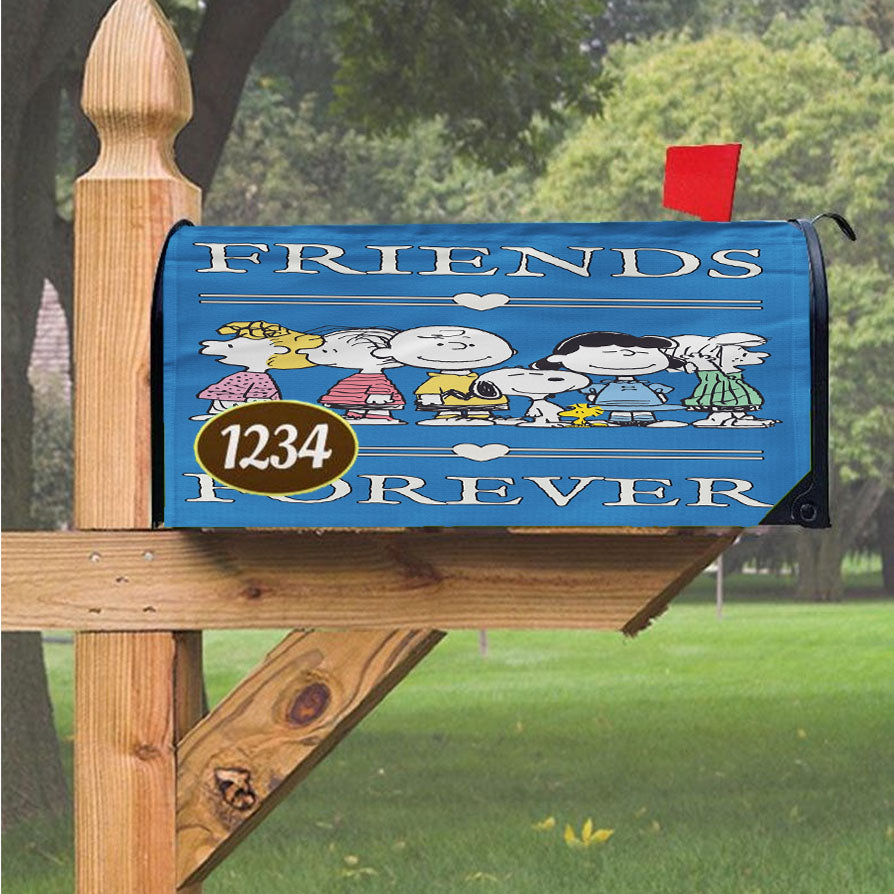 Peanuts Gang Friends Forever Magnetic Mailbox Cover 18" X 21" Outdoor Decor