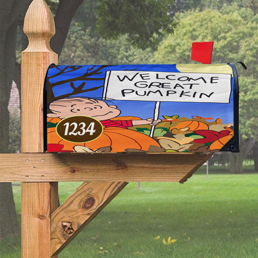 Peanuts Great Pumpkin Magnetic Mailbox Cover 18" X 21" Outdoor Decor
