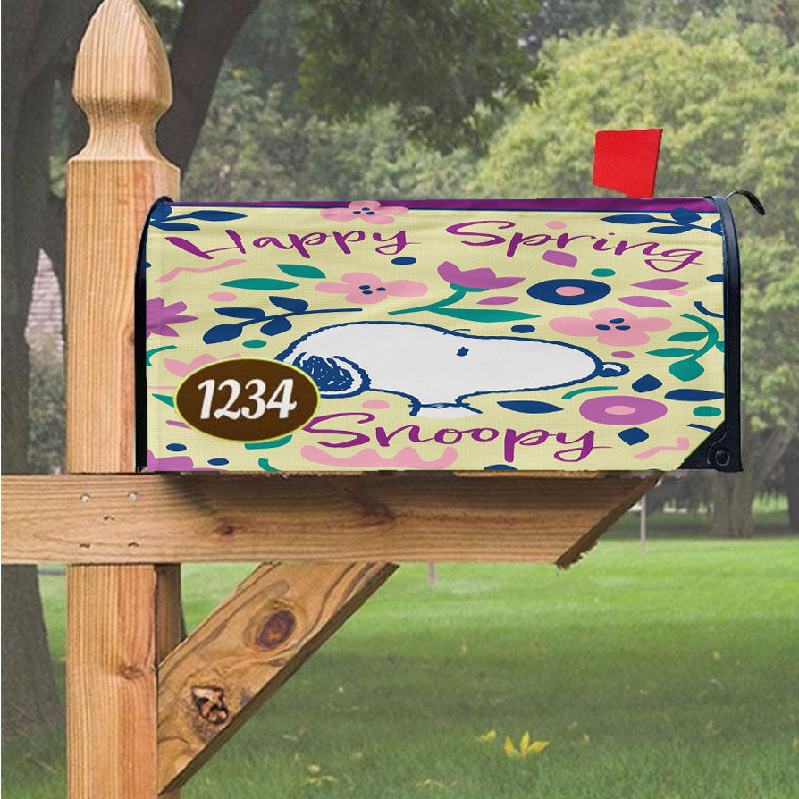 Peanuts Happy Spring Snoopy Magnetic Mailbox Cover 18" X 21" Outdoor Decor