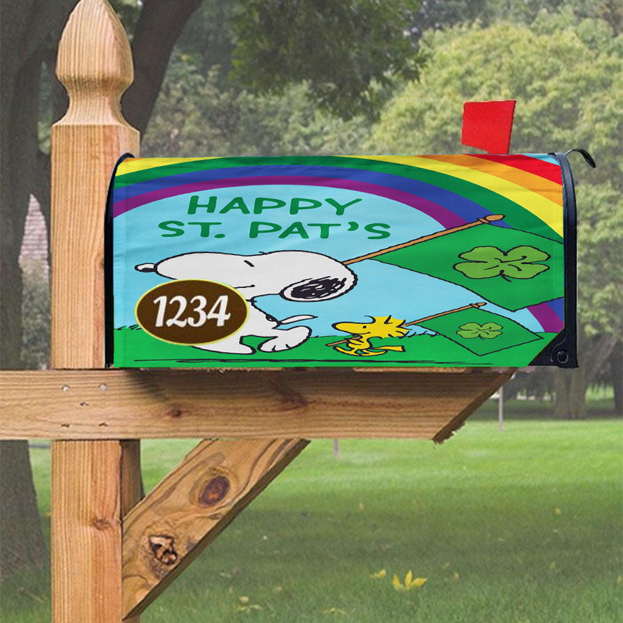 Peanuts Happy St Pats Snoopy Magnetic Mailbox Cover 18" X 21" Outdoor Decor