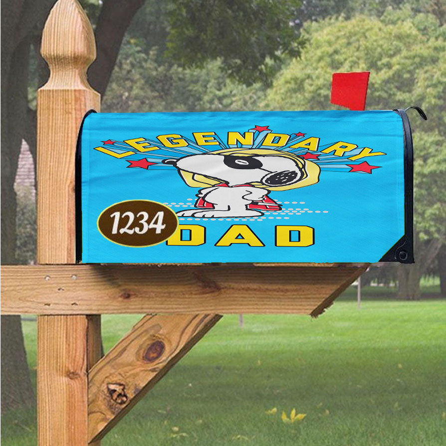 Peanuts Legendary Dad Magnetic Mailbox Cover 18" X 21" Outdoor Decor