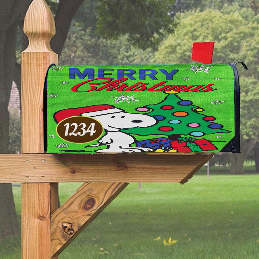 Peanuts Merry Christmas Snoopy Magnetic Mailbox Cover 18" X 21" Outdoor Decor