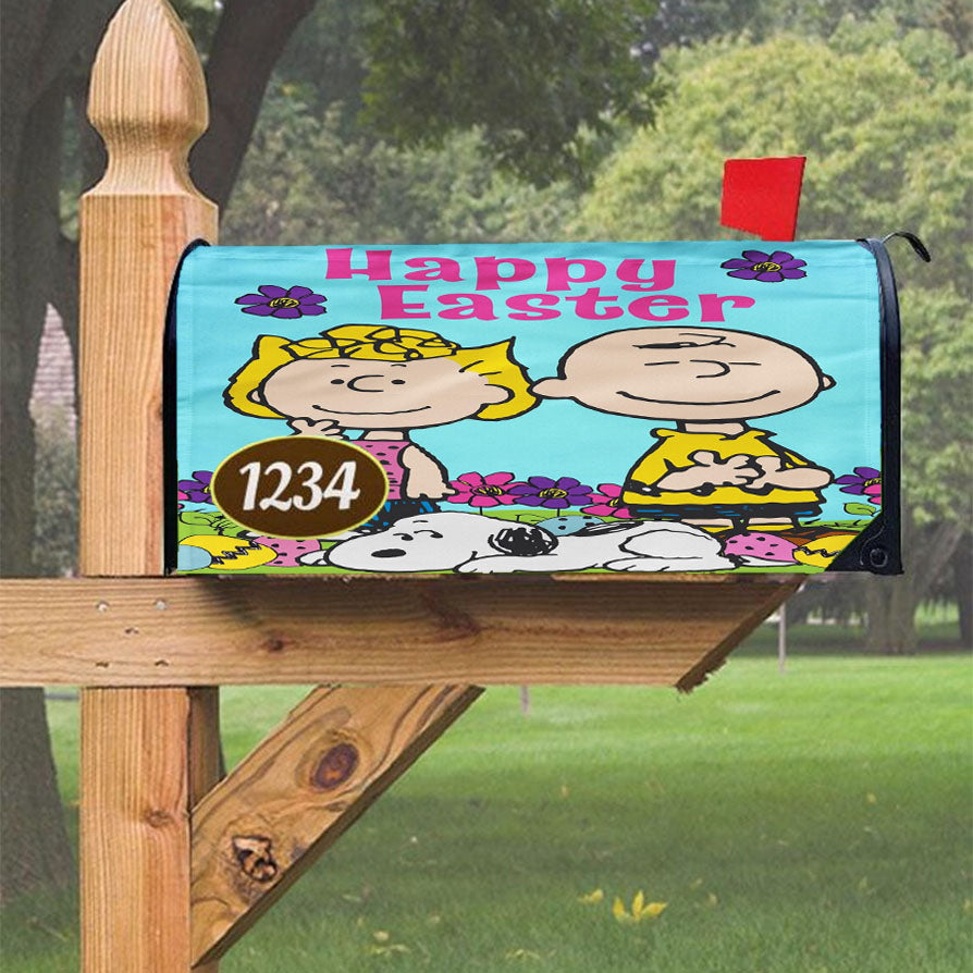 Peanuts Snoopy And Charlie Brown Easter Magnetic Mailbox Cover 18" X 21" Outdoor Decor