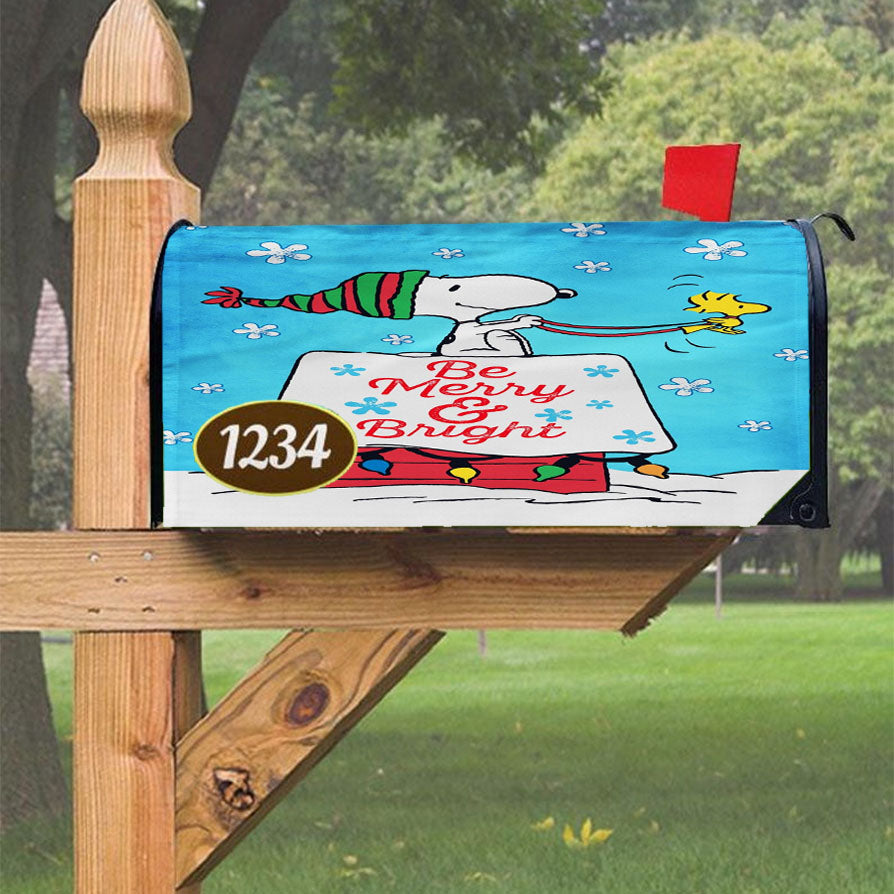 Peanuts Snoopy Christmas Magnetic Mailbox Cover 18" X 21" Outdoor Decor