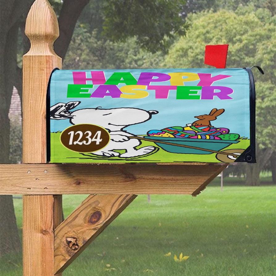 Peanuts Snoopy Happy Easter Magnetic Mailbox Cover 18" X 21" Outdoor Decor