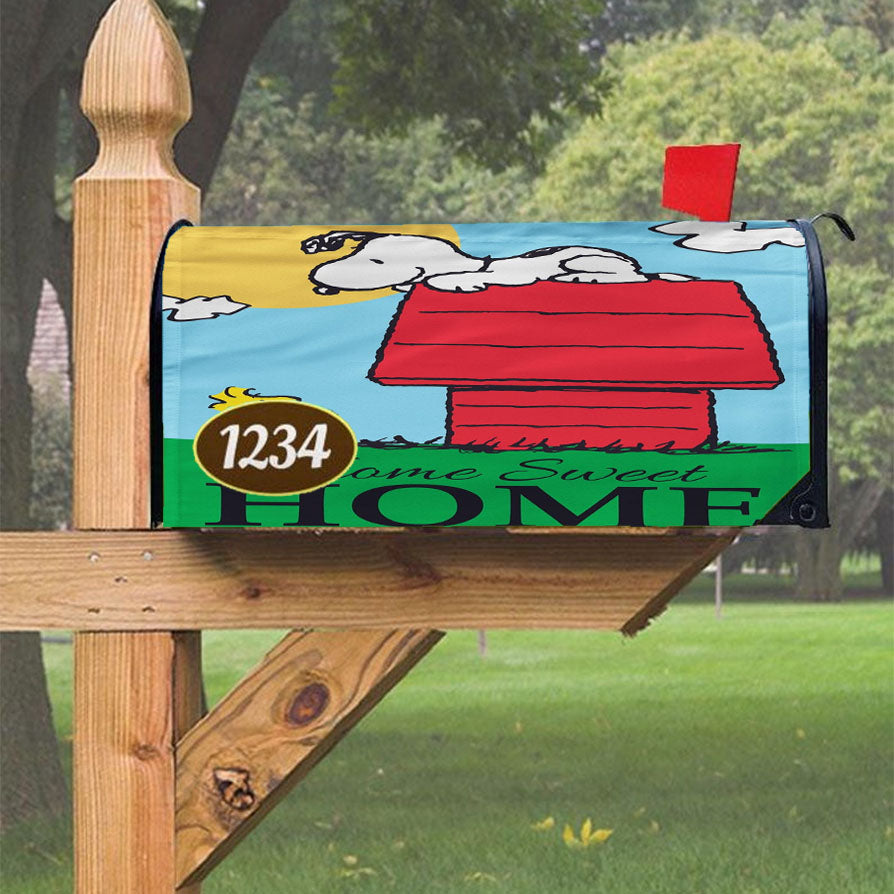 Peanuts Snoopy Home Sweet Home Magnetic Mailbox Cover 18" X 21" Outdoor Decor
