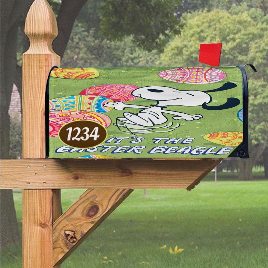 Peanuts Snoopy It'S The Easter Beagle Magnetic Mailbox Cover 18" X 21" Outdoor Decor