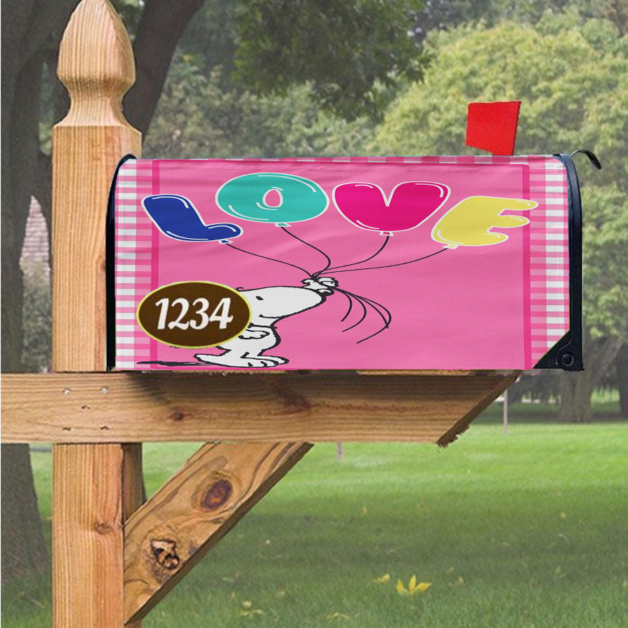 Peanuts Snoopy Valentines Magnetic Mailbox Cover 18" X 21" Outdoor Decor