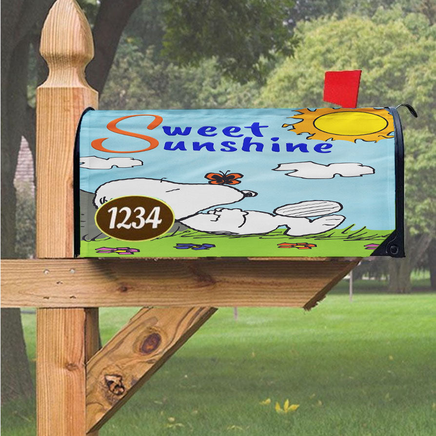 Peanuts Sweet Sunshine Snoopy Magnetic Mailbox Cover 18" X 21" Outdoor Decor