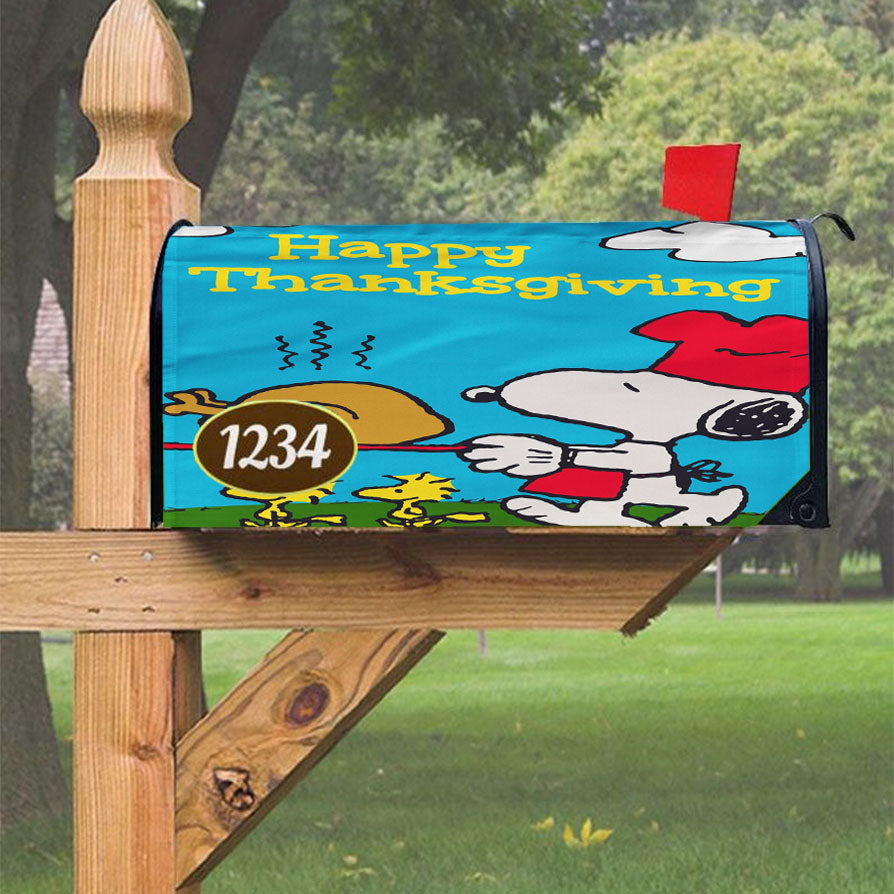 Peanuts Thanksgiving Snoopy Magnetic Mailbox Cover 18" X 21" Outdoor Decor