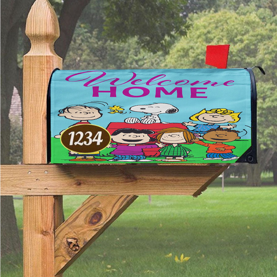Peanuts Welcome Home Magnetic Mailbox Cover 18" X 21" Outdoor Decor